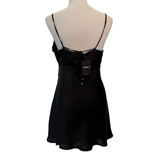 Forever 12 new with tags black satin mini dress - Picture 2 of 16